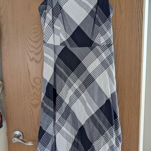 Blue and White Plaid Dress